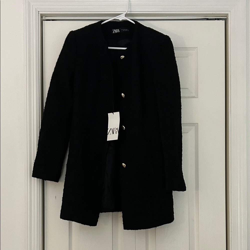 Zara Women's Black Tweed Jacket